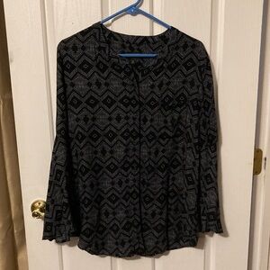 Banana Republic Black and White Patterned Blouse